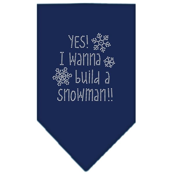 Mirage Pet Products Yes I Want to Build a Snowman Rhinestone BandanaNavy Blue Large 67-103 LGNB
